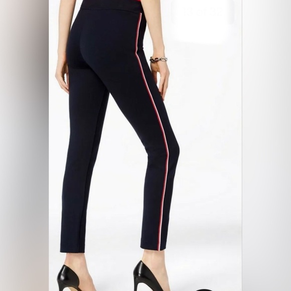 Tommy Hilfiger black Striped Side stretch Ponte Pants size small brand new - Picture 1 of 2